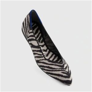 New Rothy's The Point In Black Zebra Size Woman's 7.5. Retail $155